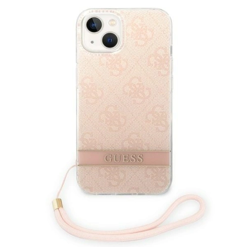 Buy Guess GUOHCP14MH4STP Apple iPhone 14 Plus / 15 Plus pink hardcase 4G Print Strap - GUE2167 - {ean13} - Home Screen Store Europe