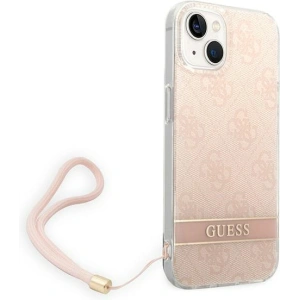 Etui Guess GUOHCP14MH4STP Apple iPhone 14 Plus / 15 Plus różowy/pink hardcase 4G Print Strap
