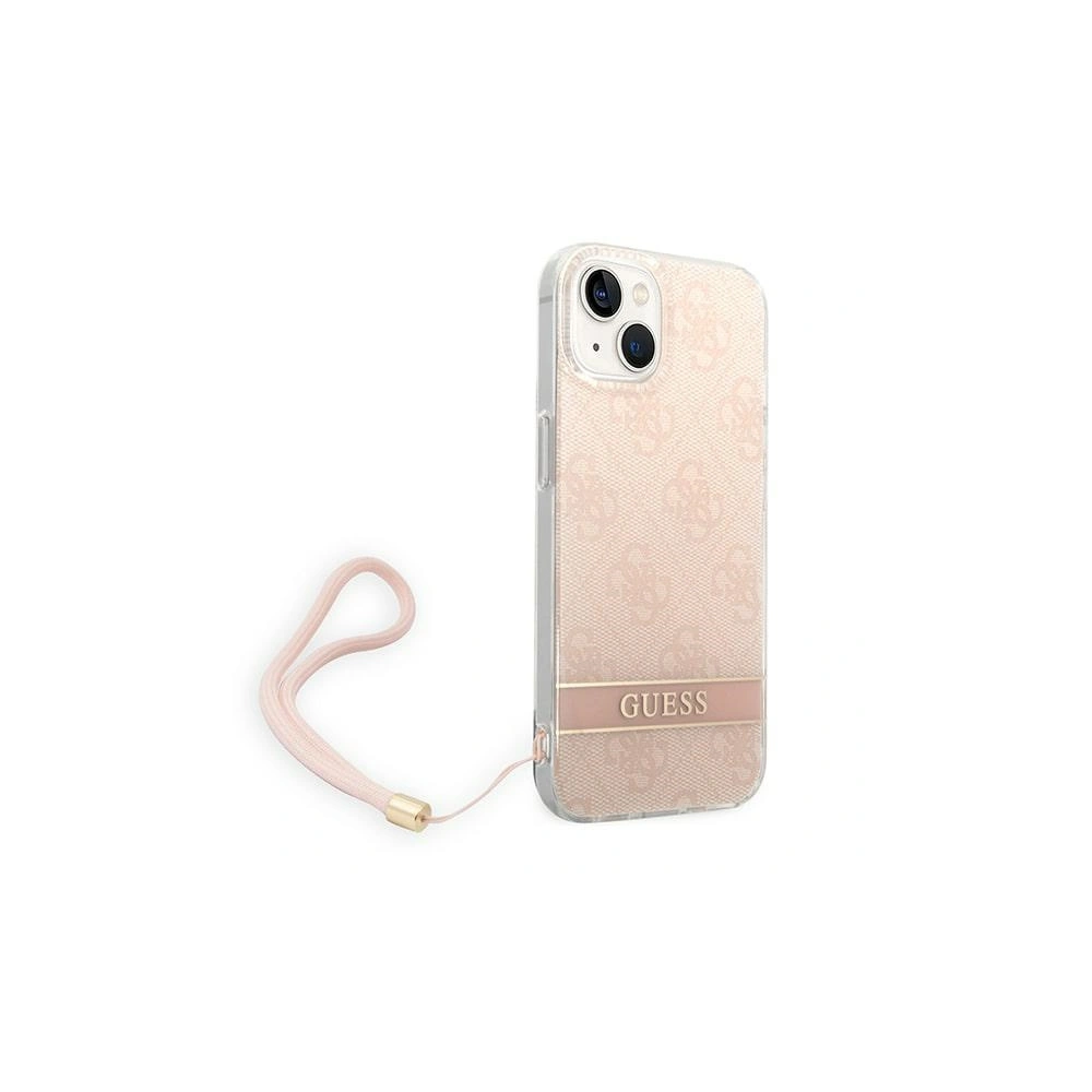 Etui Guess GUOHCP14MH4STP Apple iPhone 14 Plus / 15 Plus różowy/pink hardcase 4G Print Strap