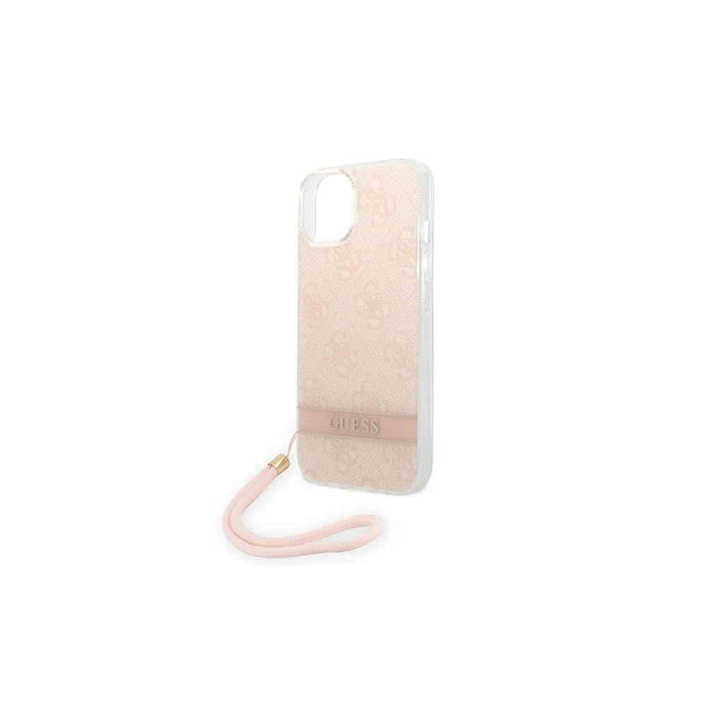 Etui Guess GUOHCP14MH4STP Apple iPhone 14 Plus / 15 Plus różowy/pink hardcase 4G Print Strap