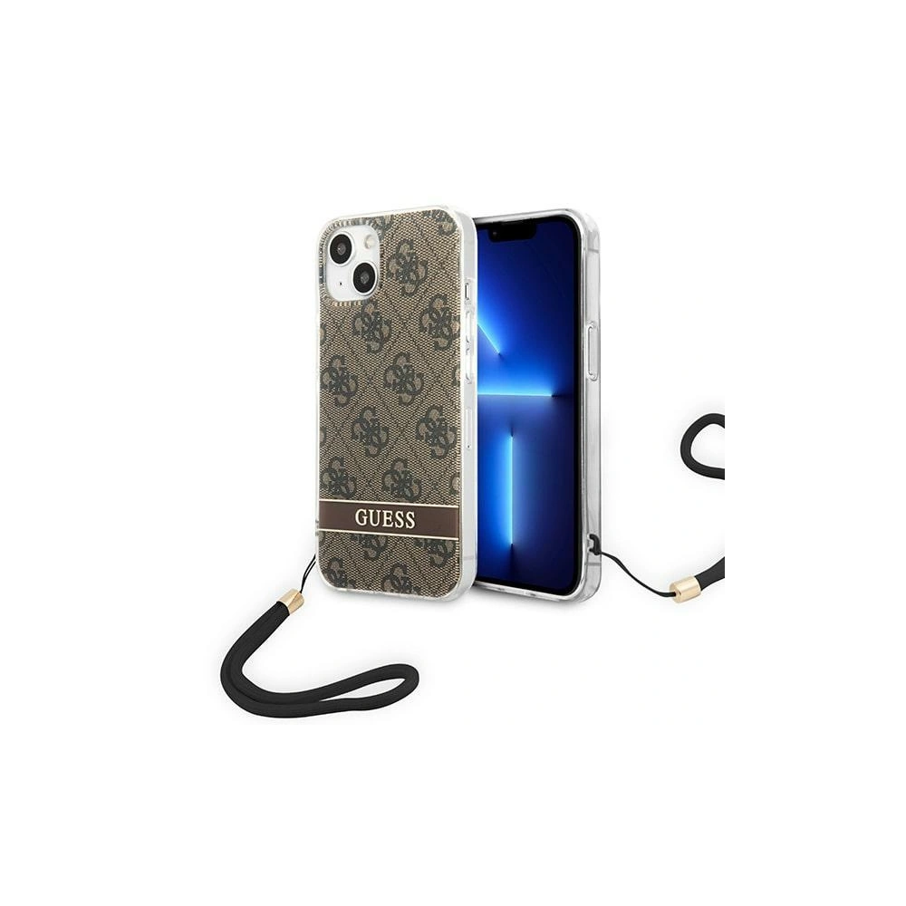Etui Guess GUOHCP14MH4STW Apple iPhone 14 Plus / 15 Plus brązowy/brown hardcase 4G Print Strap