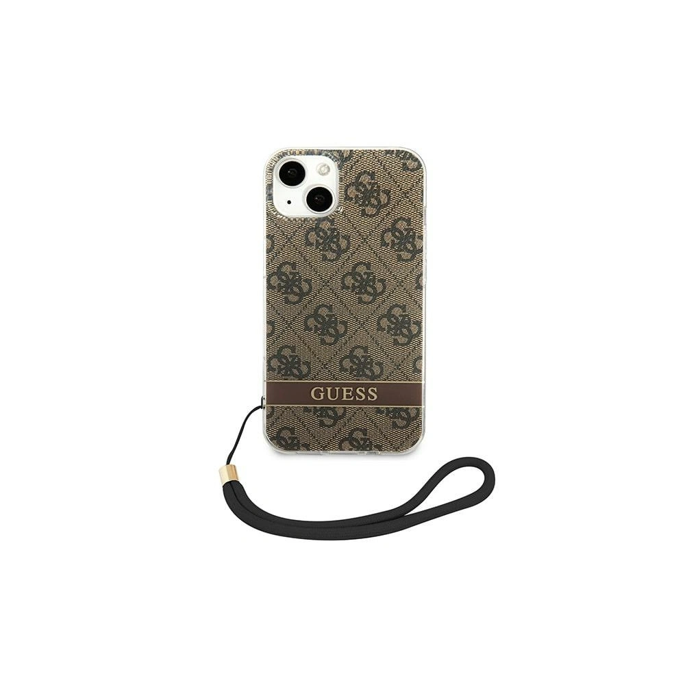 Etui Guess GUOHCP14MH4STW Apple iPhone 14 Plus / 15 Plus brązowy/brown hardcase 4G Print Strap