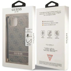 Etui Guess GUOHCP14MH4STW Apple iPhone 14 Plus / 15 Plus brązowy/brown hardcase 4G Print Strap