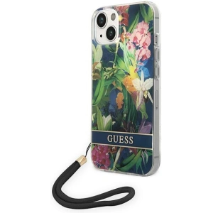 Etui Guess GUOHCP14MHFLSB Apple iPhone 14 Plus / 15 Plus niebieski/blue hardcase Flower Strap