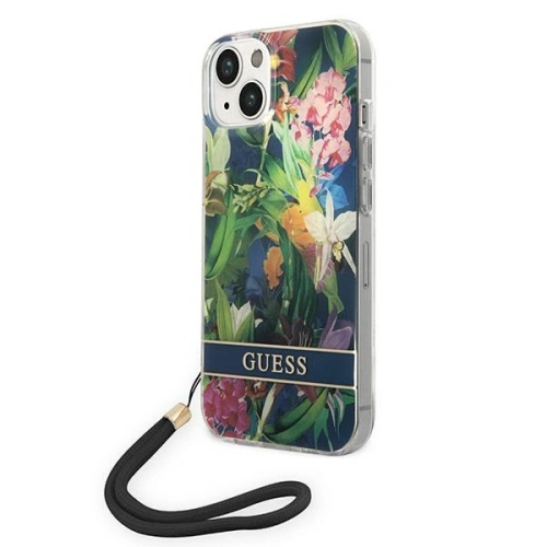 Kup Case Guess GUOHCP14MHFLSB Apple iPhone 14 Plus / 15 Plus blau/hardcase Flower Strap - GUE2169 - {ean13} - Sklep Home Screen