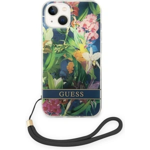 Etui Guess GUOHCP14MHFLSB Apple iPhone 14 Plus / 15 Plus niebieski/blue hardcase Flower Strap