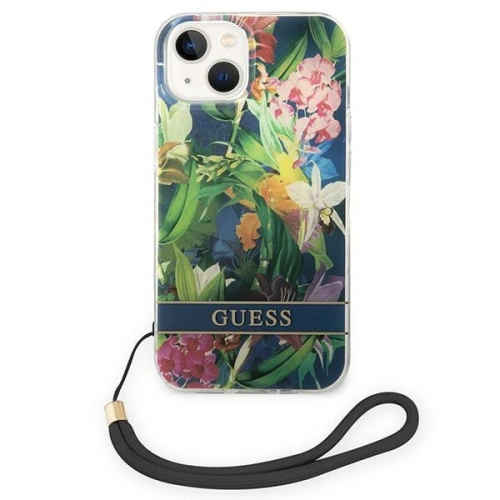 Kup Case Guess GUOHCP14MHFLSB Apple iPhone 14 Plus / 15 Plus blau/hardcase Flower Strap - GUE2169 - {ean13} - Sklep Home Screen