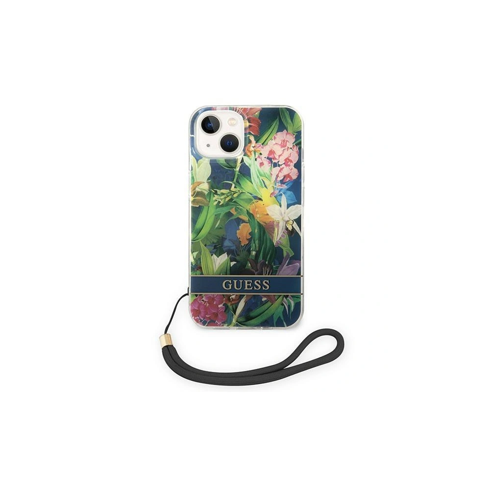 Etui Guess GUOHCP14MHFLSB Apple iPhone 14 Plus / 15 Plus niebieski/blue hardcase Flower Strap