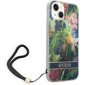 Etui Guess GUOHCP14MHFLSB Apple iPhone 14 Plus / 15 Plus niebieski/blue hardcase Flower Strap