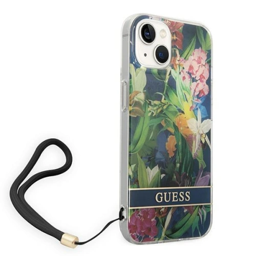 Kup Case Guess GUOHCP14MHFLSB Apple iPhone 14 Plus / 15 Plus blau/hardcase Flower Strap - GUE2169 - {ean13} - Sklep Home Screen