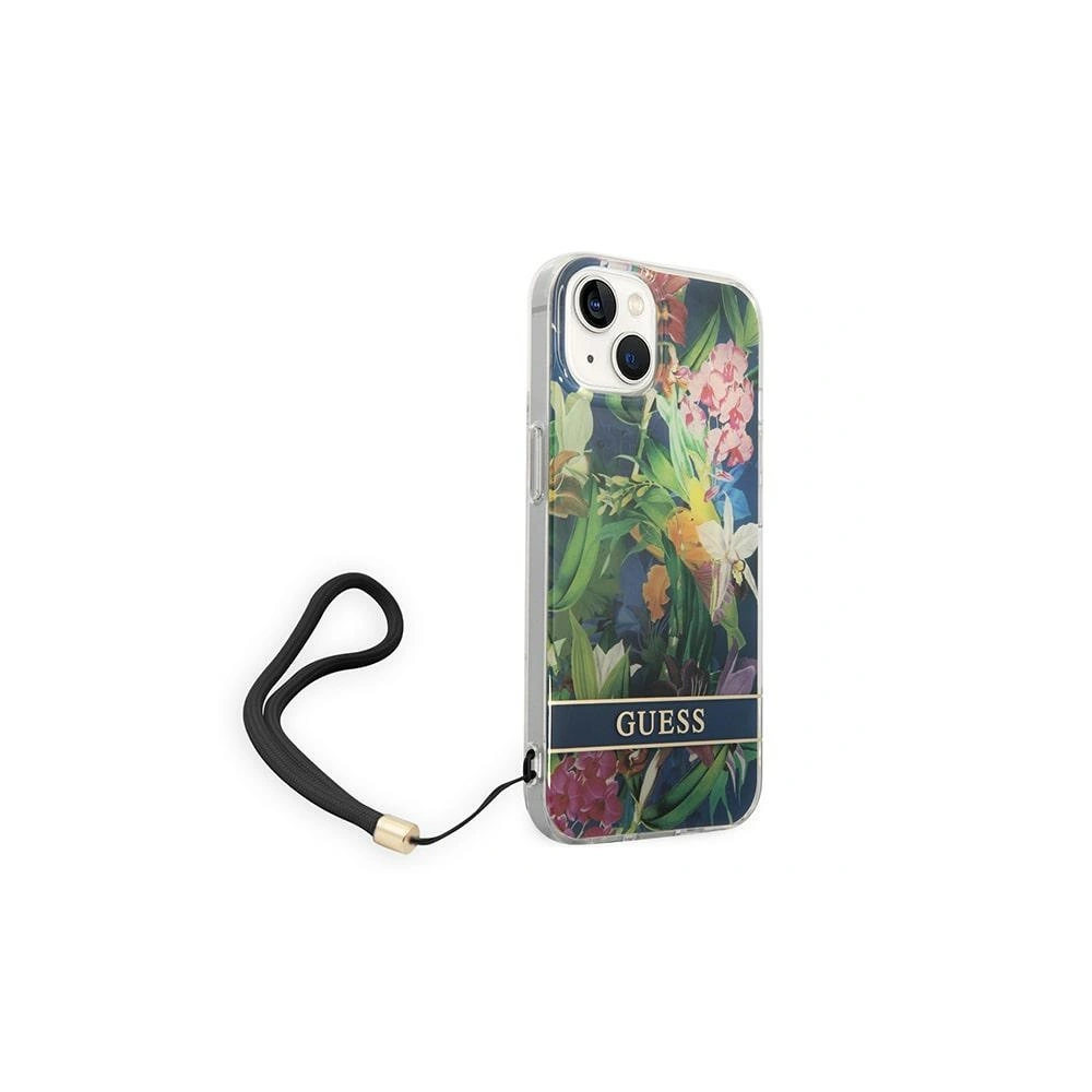 Etui Guess GUOHCP14MHFLSB Apple iPhone 14 Plus / 15 Plus niebieski/blue hardcase Flower Strap