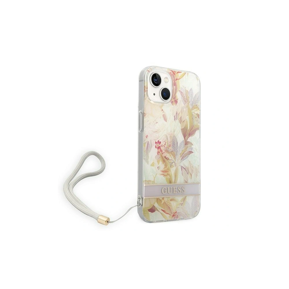 Etui Guess GUOHCP14MHFLSU Apple iPhone 14 Plus / 15 Plus fioletowy/purple hardcase Flower Strap