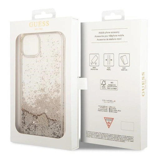 Kup Etui Guess GUOHCP14SGLHFLGO Apple iPhone 14 zlatý/gold hardcase Glitter Charms - GUE2171 - {ean13} - Sklep Home Screen