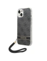 Case Guess GUOHCP14SH4STK Apple iPhone 14 schwarz/black hardcase 4G Print Strap