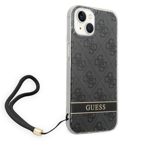 Kup Etui Guess GUOHCP14SH4STK Apple iPhone 14 negru/black hardcase 4G Print Strap - GUE2172 - {ean13} - Sklep Home Screen