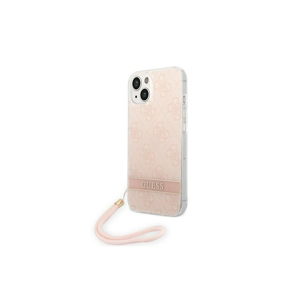 Etui Guess GUOHCP14SH4STP Apple iPhone 14 różowy/pink hardcase 4G Print Strap