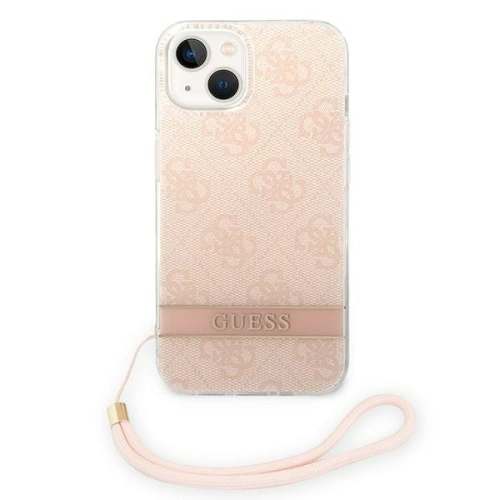 Kup Etui Guess GUOHCP14SH4STP Apple iPhone 14 różowy/pink hardcase 4G Print Strap - GUE2173 - {ean13} - Sklep Home Screen