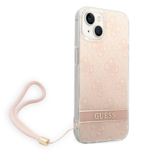 Kup Etui Guess GUOHCP14SH4STP Apple iPhone 14 różowy/pink hardcase 4G Print Strap - GUE2173 - {ean13} - Sklep Home Screen