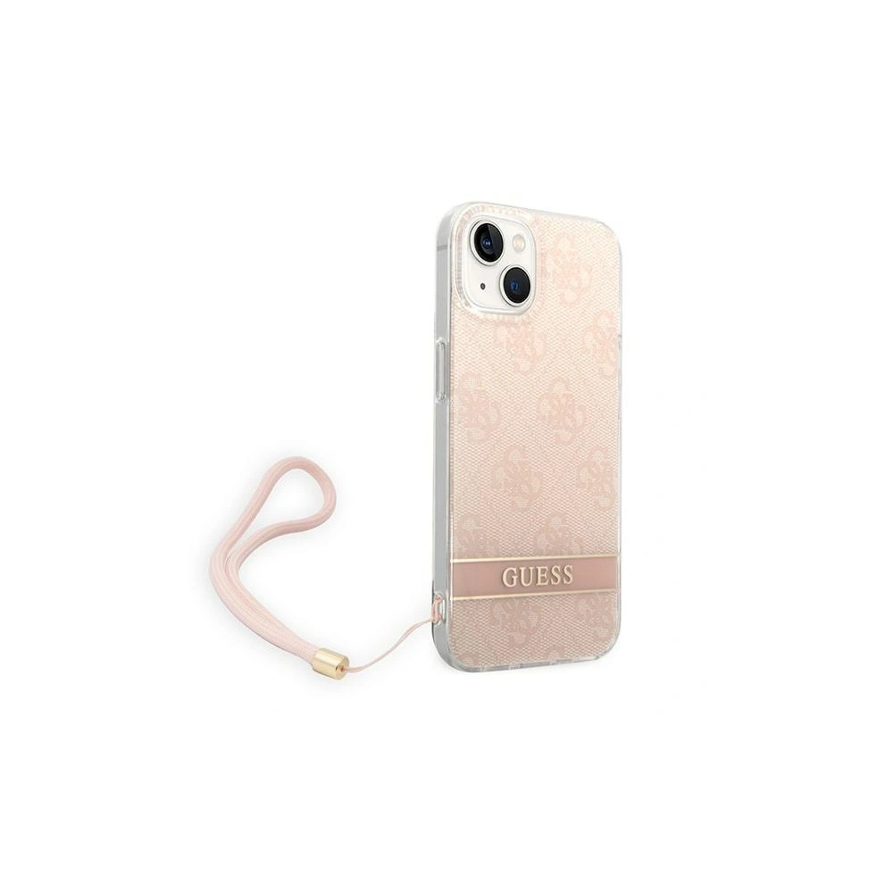 Etui Guess GUOHCP14SH4STP Apple iPhone 14 różowy/pink hardcase 4G Print Strap