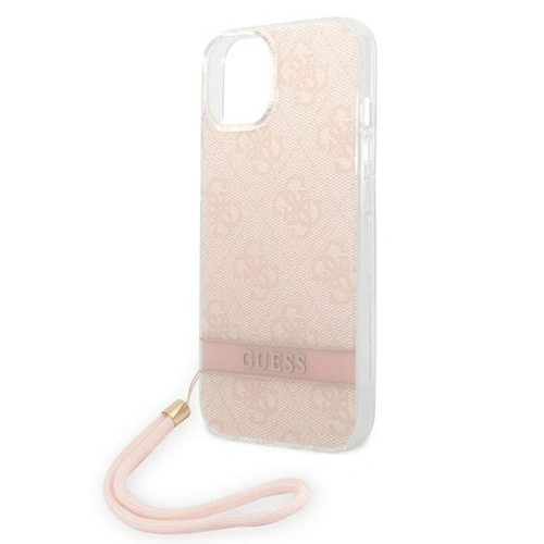 Kup Etui Guess GUOHCP14SH4STP Apple iPhone 14 różowy/pink hardcase 4G Print Strap - GUE2173 - {ean13} - Sklep Home Screen