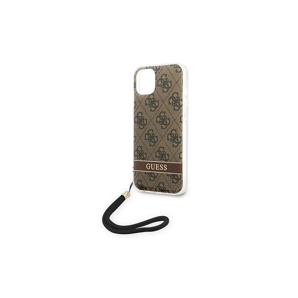 Etui Guess GUOHCP14SH4STW Apple iPhone 14 brązowy/brown hardcase 4G Print Strap