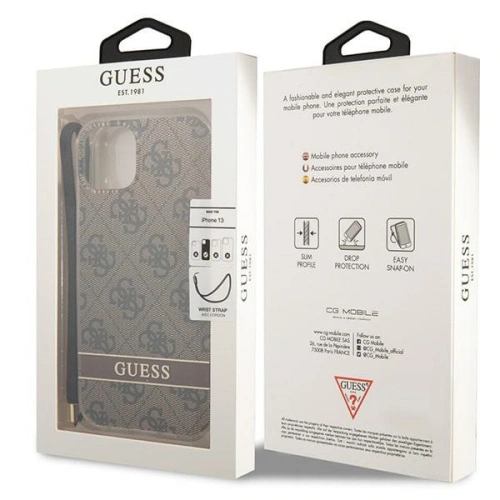 Kup Etui Guess GUOHCP14SH4STW Apple iPhone 14 brązowy/brown hardcase 4G Print Strap - GUE2174 - {ean13} - Sklep Home Screen