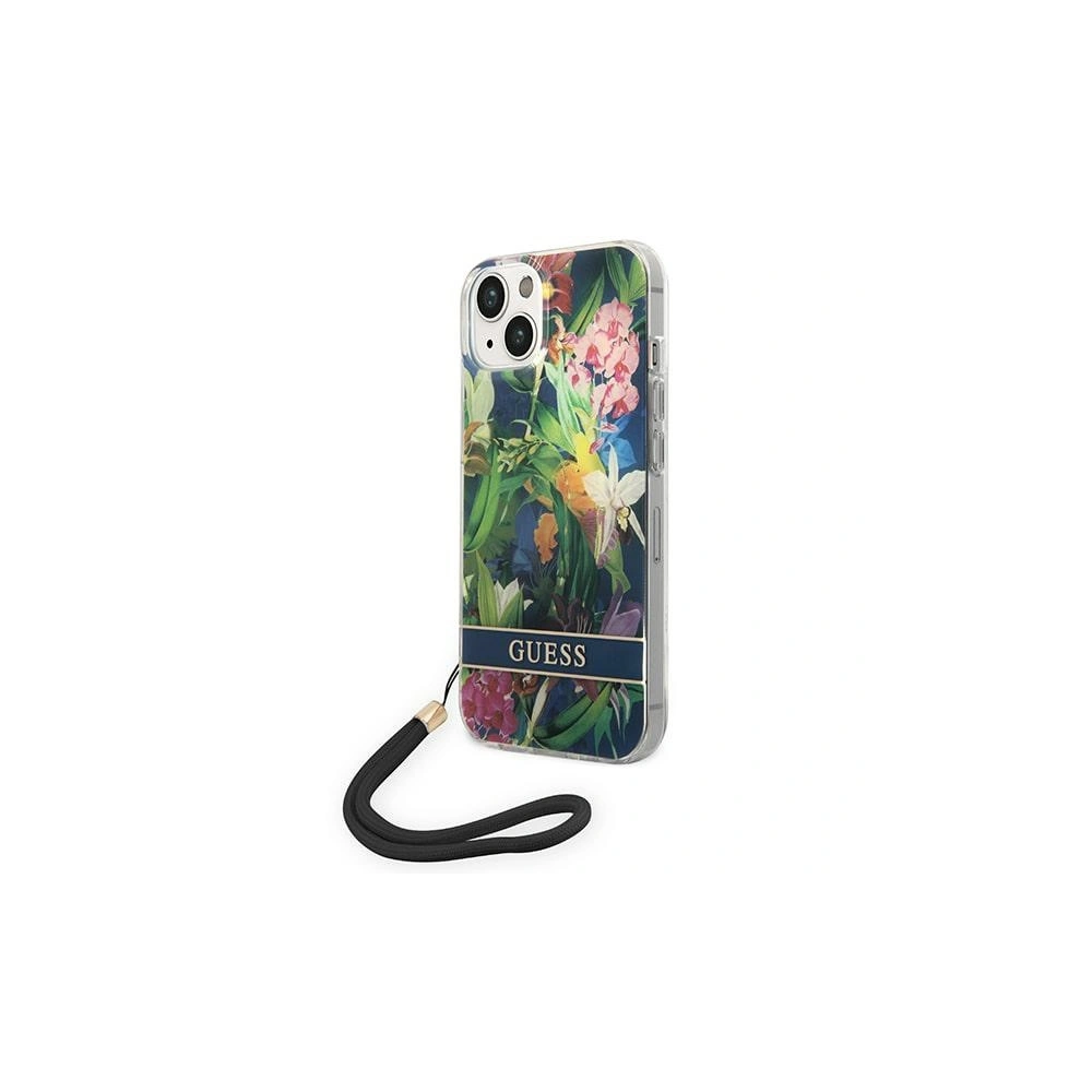 Etui Guess GUOHCP14SHFLSB Apple iPhone 14 niebieski/blue hardcase Flower Strap