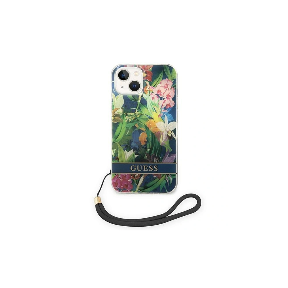 Etui Guess GUOHCP14SHFLSB Apple iPhone 14 niebieski/blue hardcase Flower Strap