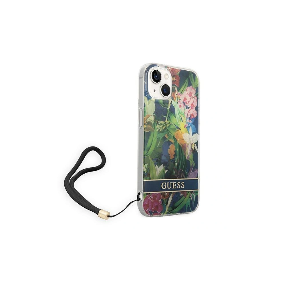 Etui Guess GUOHCP14SHFLSB Apple iPhone 14 niebieski/blue hardcase Flower Strap