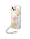 Etui Guess GUOHCP14SHFLSU Apple iPhone 14 violet/hardcase cu flori Strap