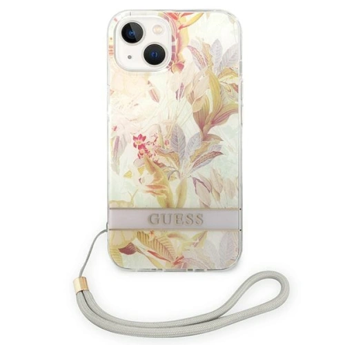 Kup Etui Guess GUOHCP14SHFLSU Apple iPhone 14 violet/hardcase cu flori Strap - GUE2176 - {ean13} - Sklep Home Screen