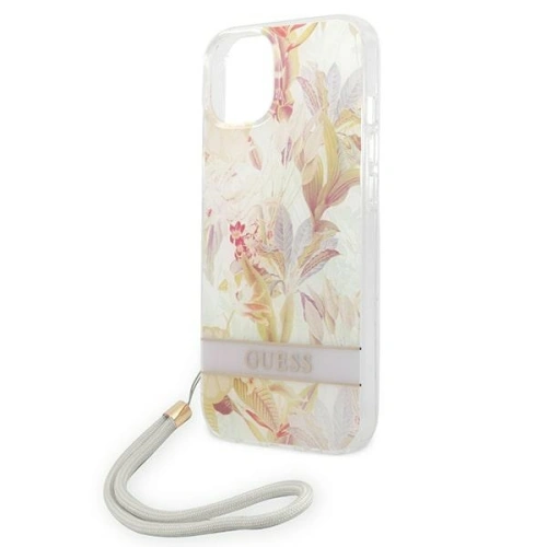 Kup Etui Guess GUOHCP14SHFLSU Apple iPhone 14 fioletowy/purple hardcase Flower Strap - GUE2176 - {ean13} - Sklep Home Screen
