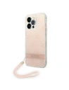 Guess GUOHCP14XH4STP Apple iPhone 14 Pro Max pink hardcase 4G Print Strap