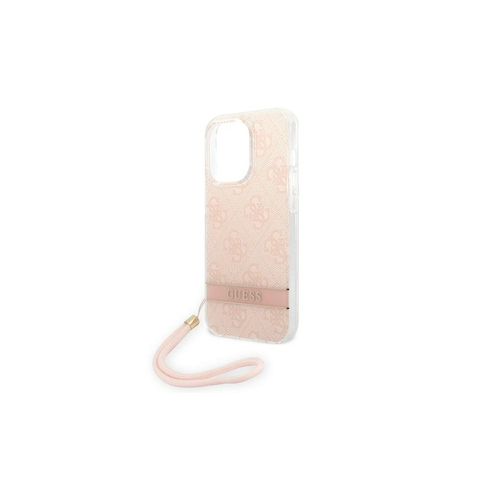 Etui Guess GUOHCP14XH4STP Apple iPhone 14 Pro Max różowy/pink hardcase 4G Print Strap