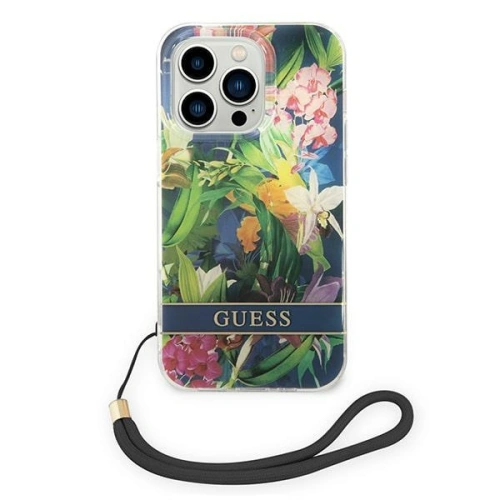 Kup Etui Guess GUOHCP14XHFLSB Apple iPhone 14 Pro Max niebieski/blue hardcase Flower Strap - GUE2181 - {ean13} - Sklep Home Screen