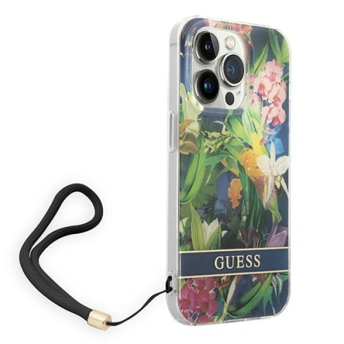 Kup Etui Guess GUOHCP14XHFLSB Apple iPhone 14 Pro Max niebieski/blue hardcase Flower Strap - GUE2181 - {ean13} - Sklep Home Screen