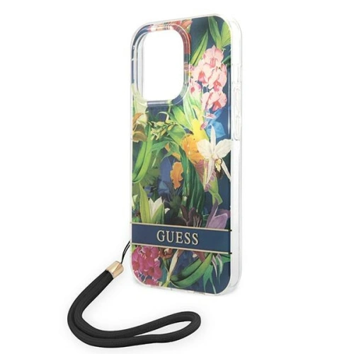 Kup Etui Guess GUOHCP14XHFLSB Apple iPhone 14 Pro Max niebieski/blue hardcase Flower Strap - GUE2181 - {ean13} - Sklep Home Screen