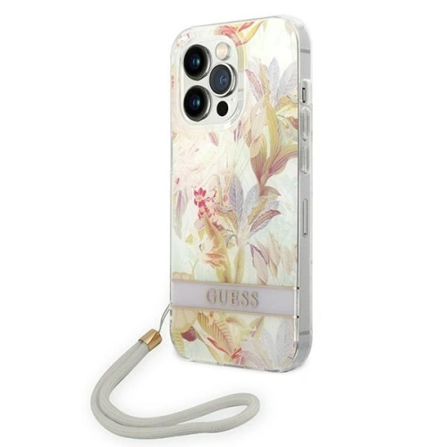 Kup Etui Guess GUOHCP14XHFLSU Apple iPhone 14 Pro Max fioletowy/purple hardcase Flower Strap - GUE2182 - {ean13} - Sklep Home Screen