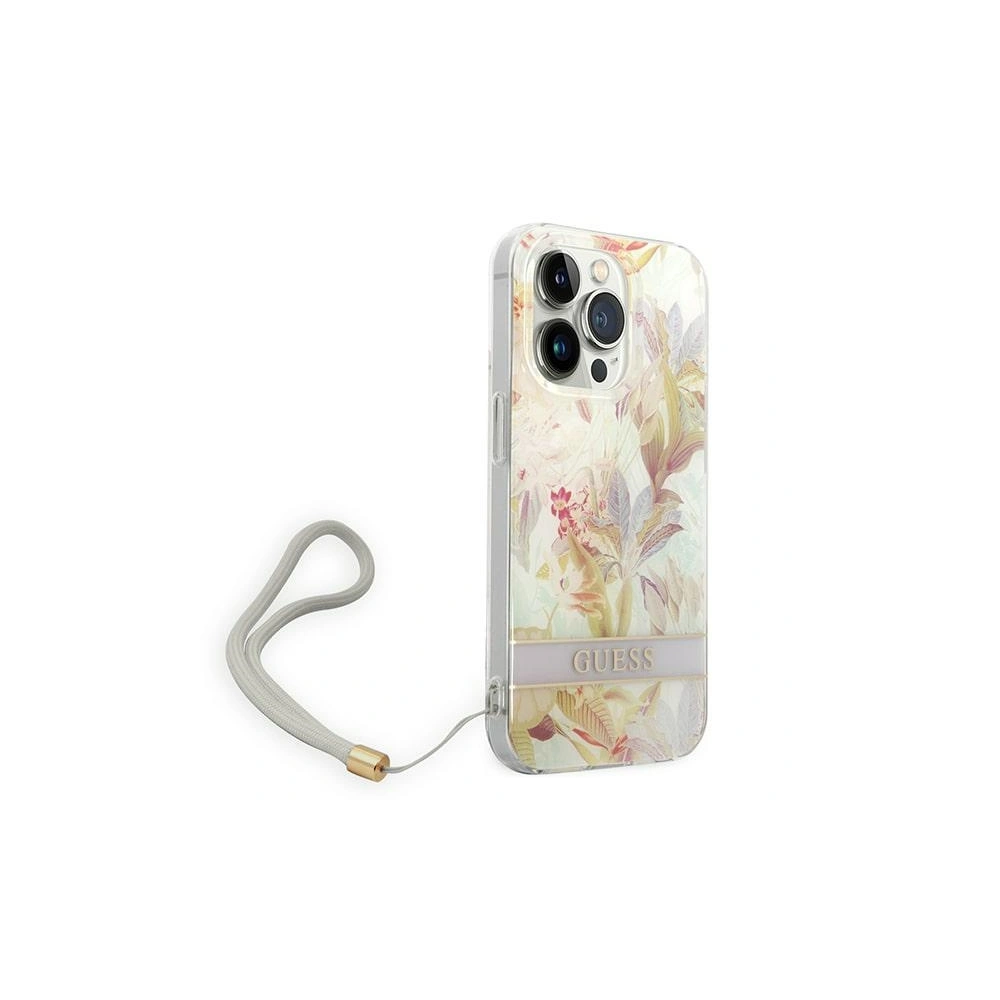 Etui Guess GUOHCP14XHFLSU Apple iPhone 14 Pro Max fioletowy/purple hardcase Flower Strap