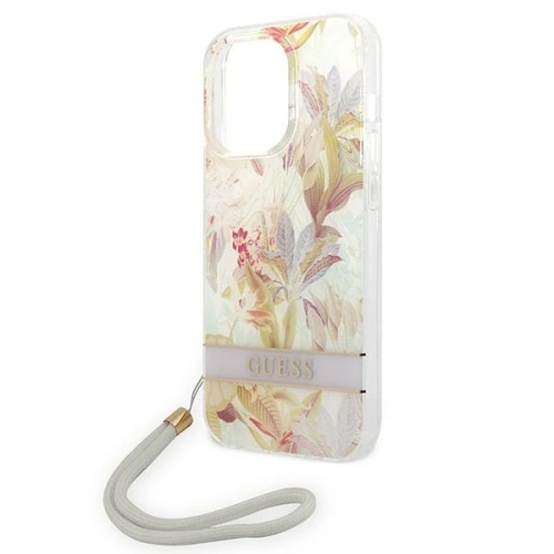 Kup Etui Guess GUOHCP14XHFLSU Apple iPhone 14 Pro Max fioletowy/purple hardcase Flower Strap - GUE2182 - {ean13} - Sklep Home Screen