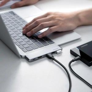 Kup Hub UGREEN 2xUSB-C - USB-C PD (Thunderbolt 3, 100W, 4K@60 Hz, 10 Gbps)/HDMI 4K@30 Hz/3xUSB 3.0 für Apple MacBook Pro/Air grau - UGR1406 - {ean13} - Sklep Home Screen