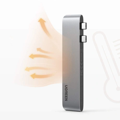 Kup Hub UGREEN 2xUSB-C - USB-C PD (Thunderbolt 3, 100W, 4K@60 Hz, 10 Gbps)/HDMI 4K@30 Hz/3xUSB 3.0 für Apple MacBook Pro/Air grau - UGR1406 - {ean13} - Sklep Home Screen