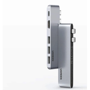 Kup Hub UGREEN 2xUSB-C - USB-C PD (Thunderbolt 3, 100W, 4K@60 Hz, 10 Gbps)/HDMI 4K@30 Hz/3xUSB 3.0 für Apple MacBook Pro/Air grau - UGR1406 - {ean13} - Sklep Home Screen