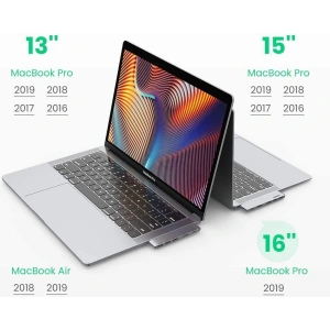 Kup Hub UGREEN 2xUSB-C - USB-C PD (Thunderbolt 3, 100W, 4K@60 Hz, 10 Gbps)/HDMI 4K@30 Hz/3xUSB 3.0 für Apple MacBook Pro/Air grau - UGR1406 - {ean13} - Sklep Home Screen