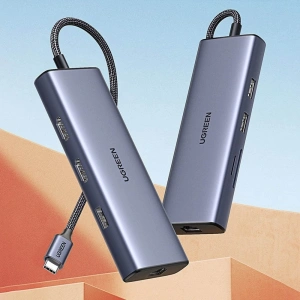 Kup Hub UGREEN CM490 9w1 USB-C - 2xUSB 3.2 Gen 1/USB 2.0/2xHDMI 4K 60Hz/SD-, TF-Kartenleser/USB-C PD 100W/Ethernet RJ45 grau - UGR1409 - {ean13} - Sklep Home Screen