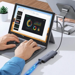 Kup Hub UGREEN CM490 9w1 USB-C - 2xUSB 3.2 Gen 1/USB 2.0/2xHDMI 4K 60Hz/SD-, TF-Kartenleser/USB-C PD 100W/Ethernet RJ45 grau - UGR1409 - {ean13} - Sklep Home Screen