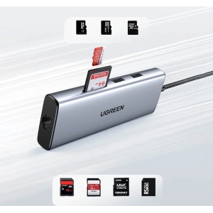 Kup Hub UGREEN CM490 9w1 USB-C - 2xUSB 3.2 Gen 1/USB 2.0/2xHDMI 4K 60Hz/SD-, TF-Kartenleser/USB-C PD 100W/Ethernet RJ45 grau - UGR1409 - {ean13} - Sklep Home Screen