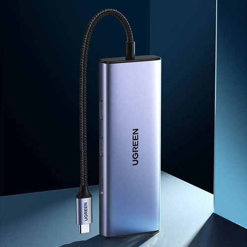 Kup Hub UGREEN CM490 9w1 USB-C - 2xUSB 3.2 Gen 1/USB 2.0/2xHDMI 4K 60Hz/SD-, TF-Kartenleser/USB-C PD 100W/Ethernet RJ45 grau - UGR1409 - {ean13} - Sklep Home Screen