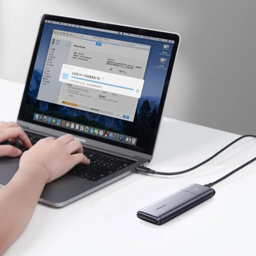 Kup UGREEN CM389 SSD-Gehäuse M.2 NVMe/SATA USB 3.2 Gen 2 (10 Gbps) grau + USB/USB-C Kabel 0,5 m + USB-C - USB-C Kabel 0,5 m - UGR1410 - {ean13} - Sklep Home Screen