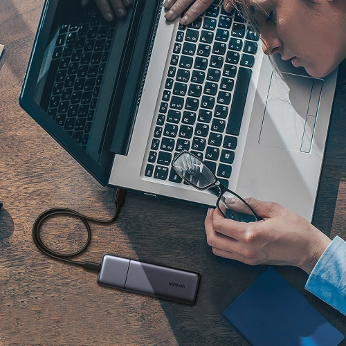 Buy UGREEN CM389 M.2 NVMe/SATA SSD SSD USB 3.2 Gen 2 (10Gbps) gray + USB/USB-C 0.5m + USB-C/USB-C 0.5m cable - UGR1410 - {ean13} - Home Screen Store Europe